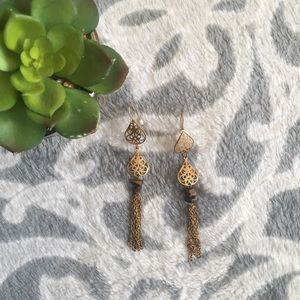 Chandelier teardrop gold chain dangling earrings